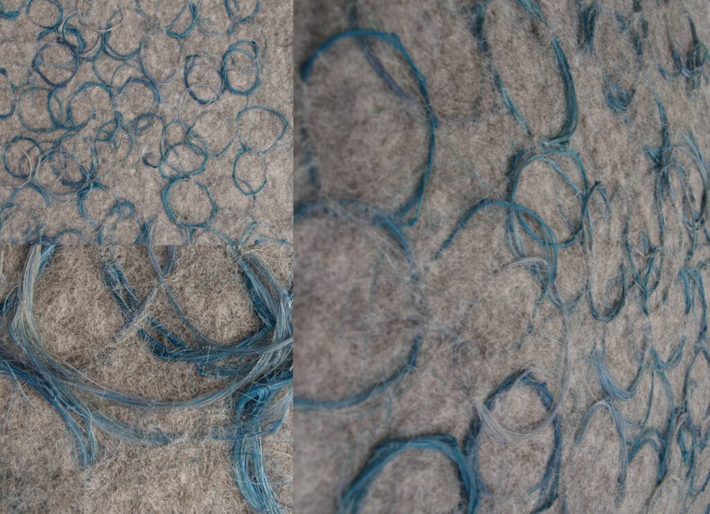 horsehair circles in felted wool