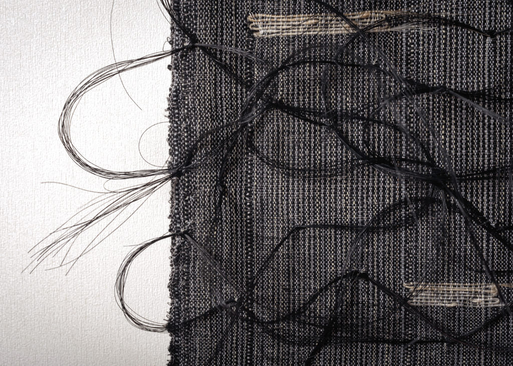 detail black horsehair in cotton