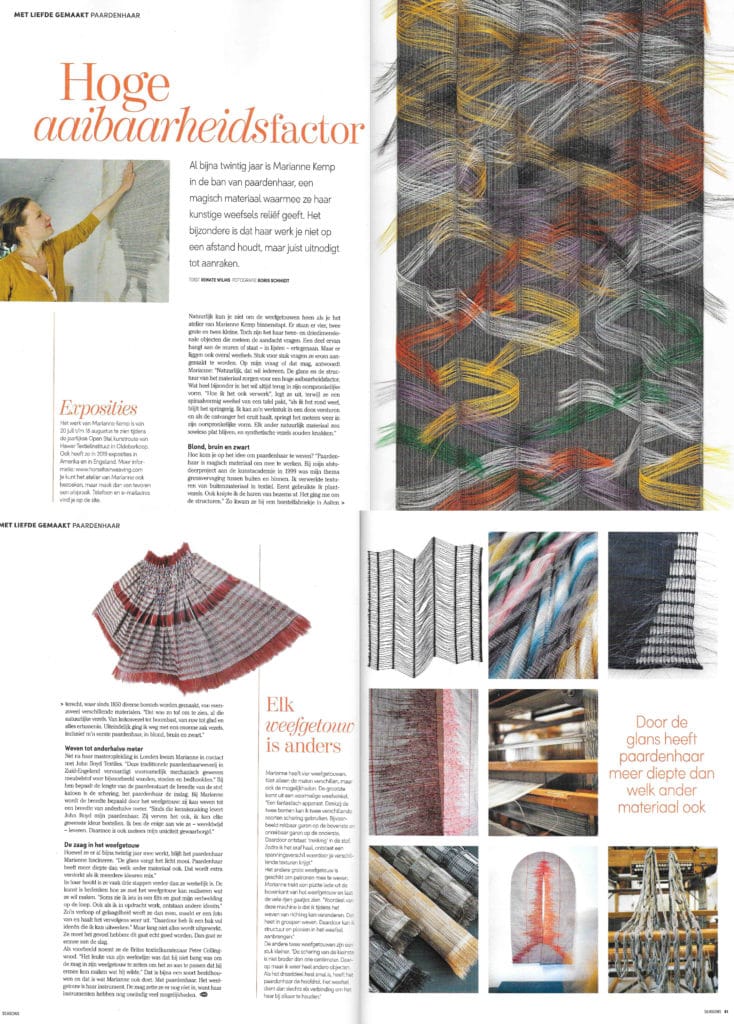 magazine publication horsehair weaving