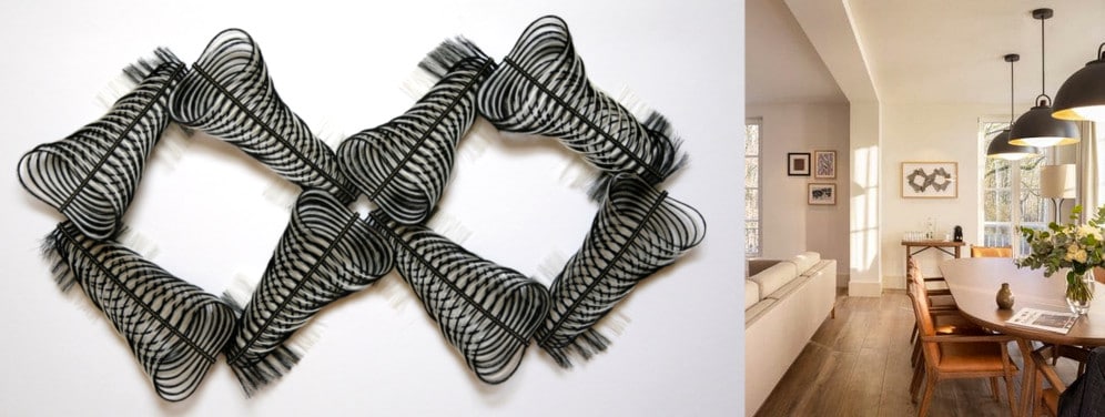 horsehair spirals weave in hotel room