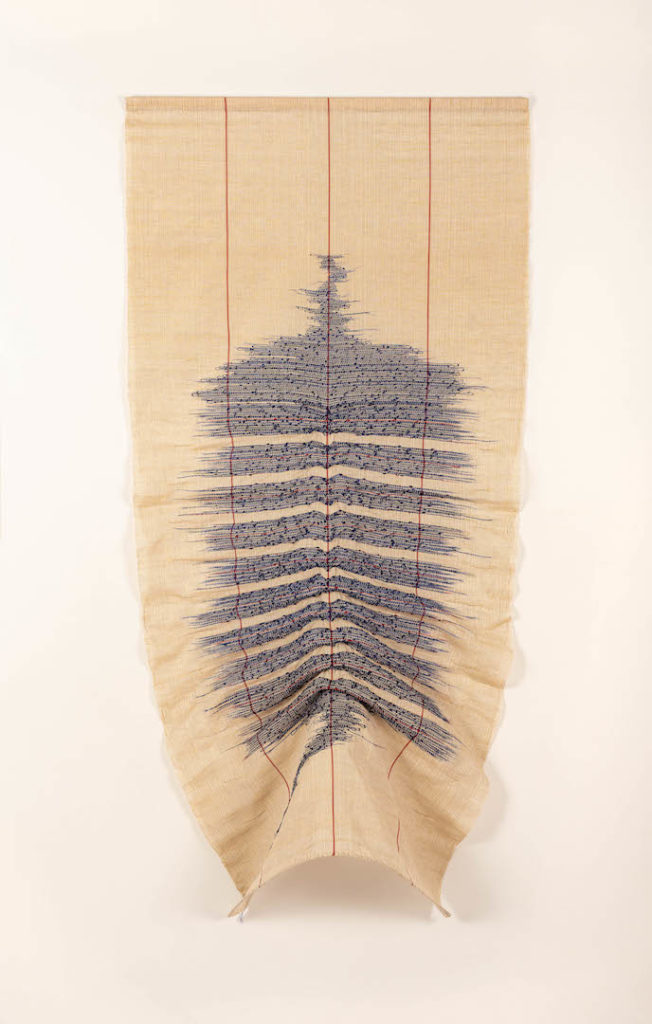 tapestry blue horsehair red lines