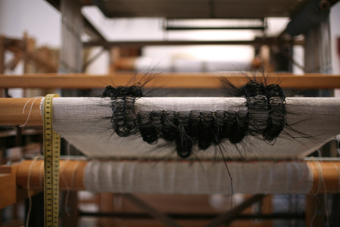 fabric on loom
