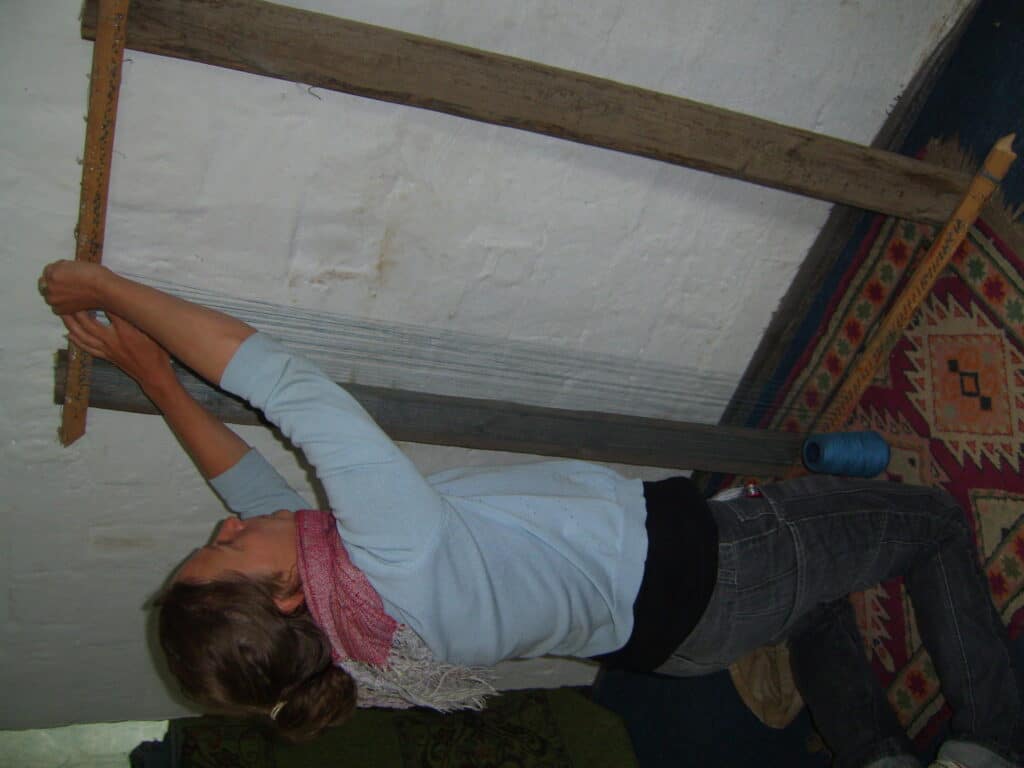 MK weaving on wooden frame