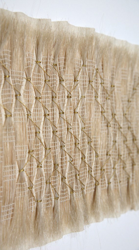 blond horsehair woven and smocked