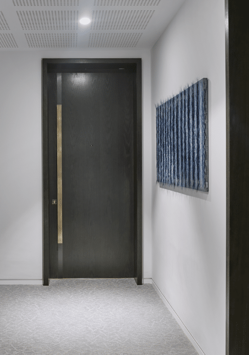 art piece on hallway appartement building