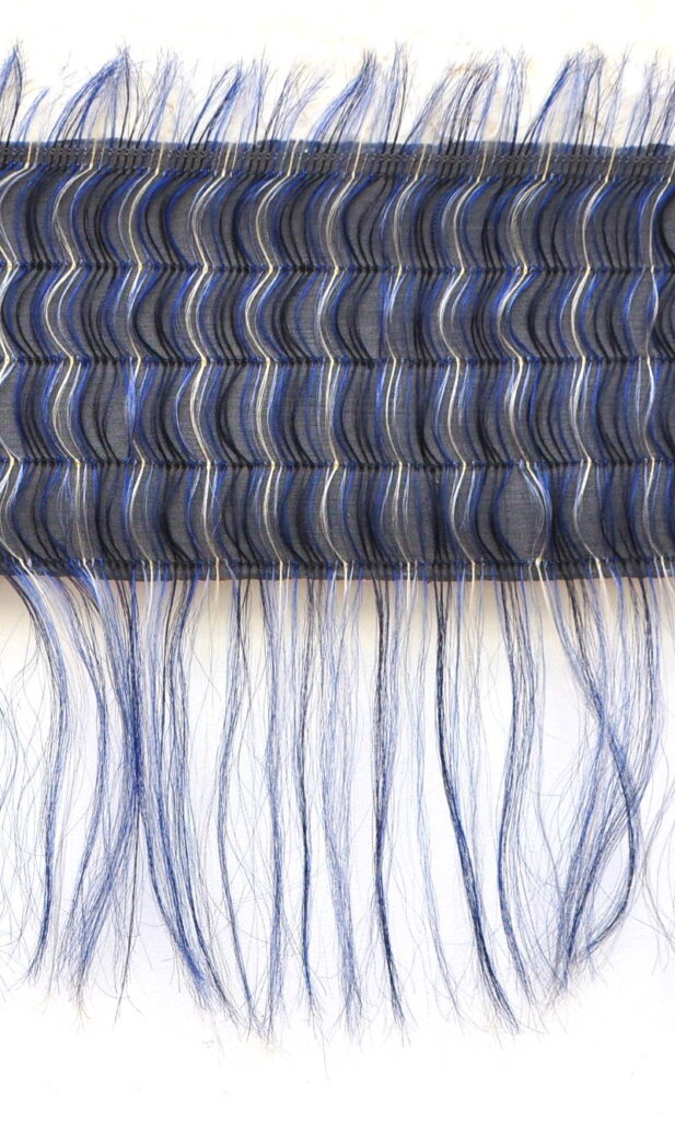 detail weaving blue horsehair