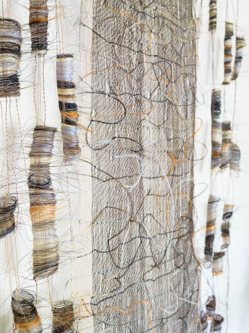 brown horsehair open weave