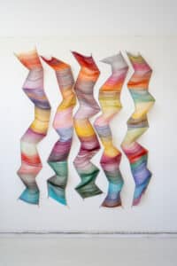 Sunny Spells colored wall piece handwoven